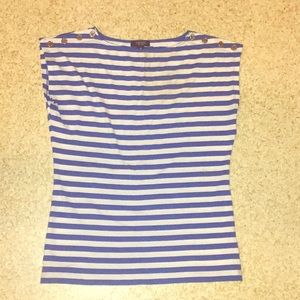 Blue and white striped shirt